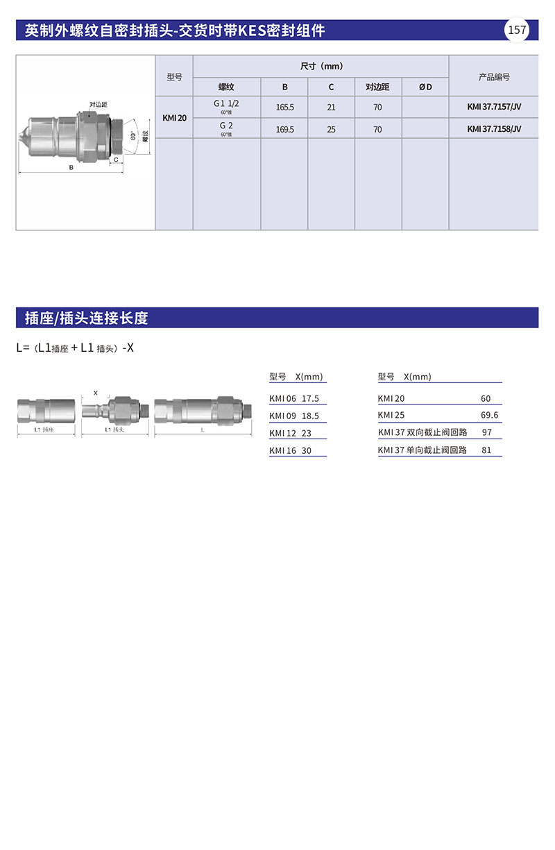 英制外螺纹自密封插头