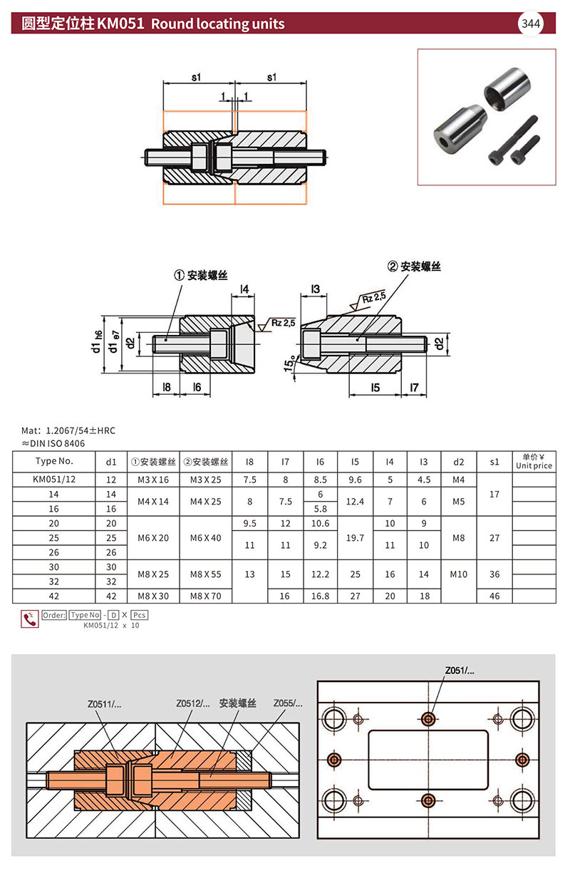 圆型定位柱KMO51